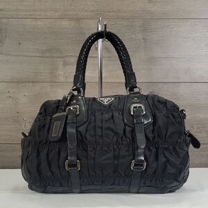 Prada Black Nylon/Leather Handbag